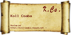 Koll Csaba névjegykártya